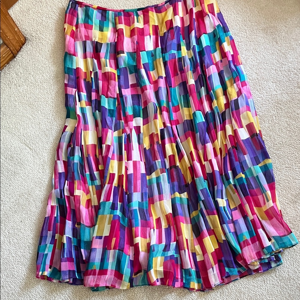 Jones New York Multicolor Geometric Midi Skirt